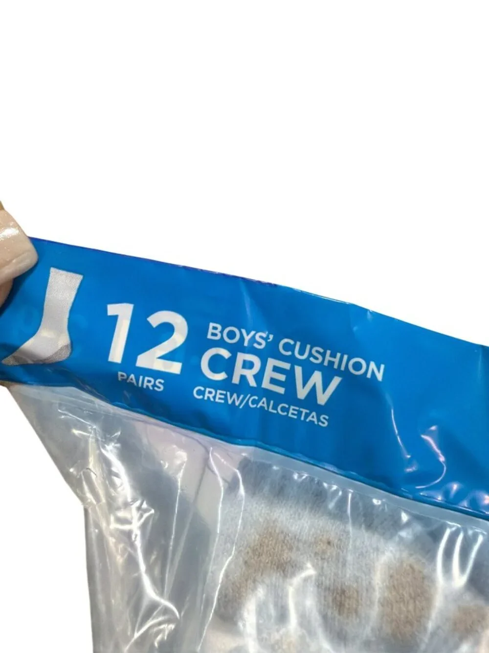 Hanes Boys Cushion Crew Socks 12-Pack Large Size 3-9 New